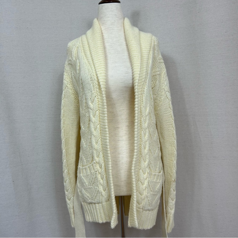 WILEY Cream Cable Knit Women's Sweater Cardigan - Picture 2 of 4